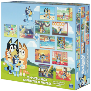 Bluey 12-Pack of Jigsaw Puzzles for Families, Kids