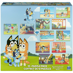Bluey 12-Pack of Jigsaw Puzzles for Families, Kids